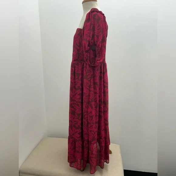 Torrid Burgundy Floral Maxi Dress - Picture 2 of 7